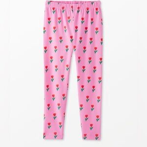 Hanna Andersson Pink Tulip-Print Girls' Leggings | size 5